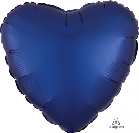 Сердце Сатин Тёмно-Синий An 18"