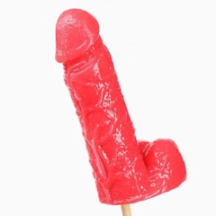 Леденец на палочке XXL «Новый год: Плохо себя вел» 18+, клубника, 140 г