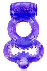 Фиолетовое эрекционное виброкольцо с шипами - 