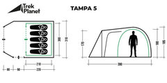 Кемпинговая палатка Trek Planet Tampa 5 (70218)