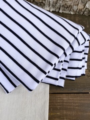 Отрез 0,55м Трикотаж Breton stripes, Белый с темно-синим
