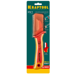 KRAFTOOL KN-1, 1000 В, прямой, диэлектрический нож электрика (45401)