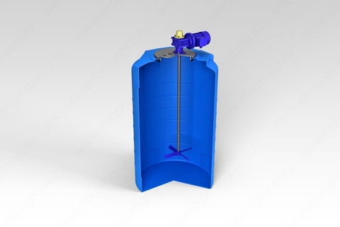 Емкость пищевая ЭкоПром T с лопастной мешалкой 200 л. вертикальная (56x56x97см;синий) - арт.555685