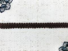 Тесьма Шанель плетеная, ш. 12 мм, тёмно-коричневый