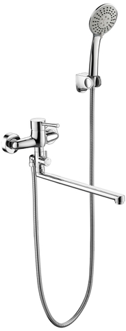 СМЕСИТЕЛЬ ДЛЯ ВАННЫ С ДЛИННЫМ ИЗЛИВОМ BRAVAT SLIM F6332366CP-01L-RUS