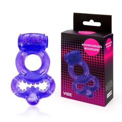 Фиолетовое эрекционное виброкольцо с шипами - 