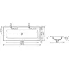 Ceramica Nova CN7016MB CN7016MB Раковина накладная Element с двумя отверстиями под смеситель 1210*457*137мм, цвет черный