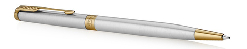 Parker Sonnet Core Slim - Stainless Steel GT, шариковая ручка, M, BL*