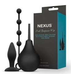 Анальный набор Nexus Anal Beginner Kit: пробка, душ и шарики - 
