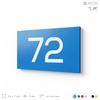 Табличка с номером 72 на дверь квартиры, для офиса, кабинета, аудитории, склада, голубая 120х70 мм, Айдентика Технолоджи