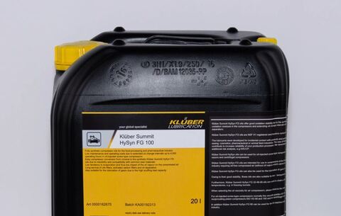 KLUBER Summit HySyn FG 100 - синтетическое масло для воздушных компрессоров - 20 л