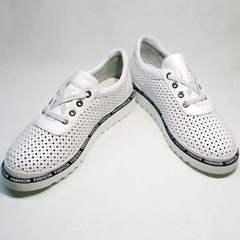 Красивые летние туфли женские больших размеров Evromoda 215.314 All White.