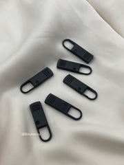 Пуллер для молнии, черный матовый  металлический, 3,65 см × 1,5 см