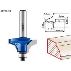ЗУБР 31.8 x 15 мм, радиус 9.5 мм, фреза кромочная калевочная №1, Профессионал (28700-31.8)
