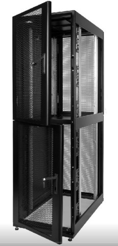 Шкаф ЦМО серверный ПРОФ напольный колокейшн 46U (600 × 1200) 2 секции, дверь перф. 2 шт., чёрный,в сборе ЦМО ШТК-СП-К-2-46.6.12-44АА-Ч
