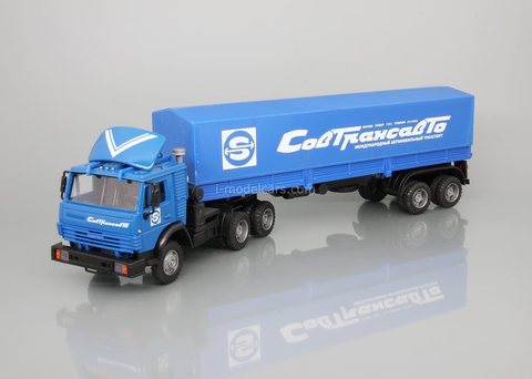 KAMAZ-54115 semitrailer with tarpaulin Sovtransavto metal spoiler Elecon 1:43