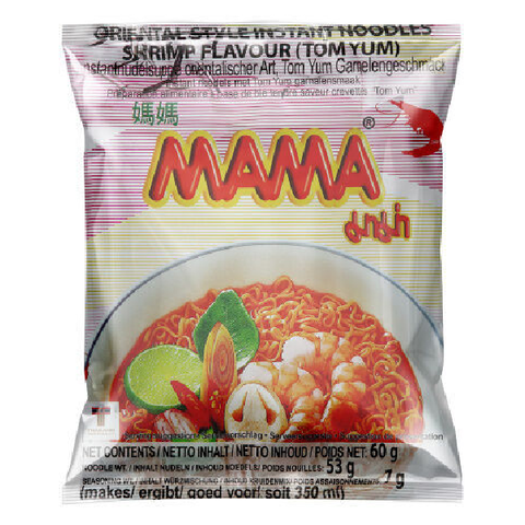 Лапша со вкусом креветки Том Ям МАМА, 60 гр
