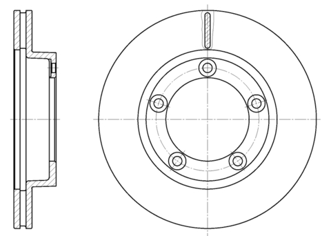 Диск тормозной вентилируемый G-brake  GR-02636