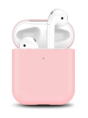 Силиконовый чехол для Apple Airpods розовый