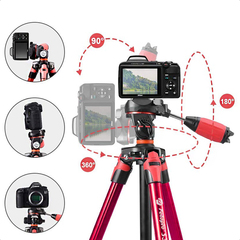 FOTOPRO S3 полупрофессиональный алюминиевый штатив КРАСНЫЙ