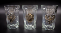 Подарочный набор из 3 граненых стаканов «Неподвластный времени», фото 2