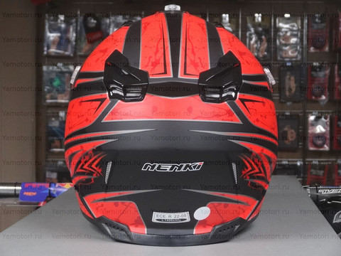 Кроссовый мотошлем NENKI NK-315, красный-чёрный