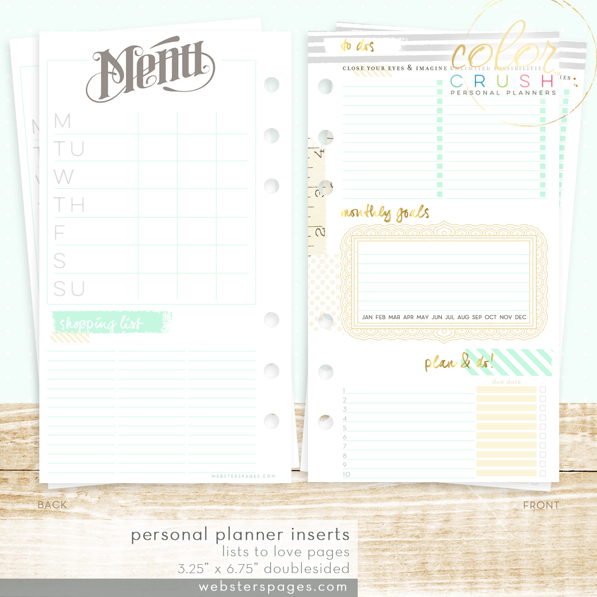 Планер PERSONAL PLANNER KIT : Light Teal by Websters Pages