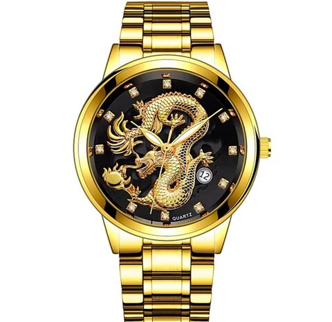 Часы дракон золото/ черный