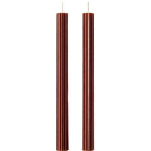 Набор из двух свечей коричневого цвета из коллекции Edge, 24,5 см