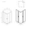 Am.Pm W90G-403-090BT Душевое ограждение Gem Square Slide 90x90 стекло прозрачное, профиль черный матовый,