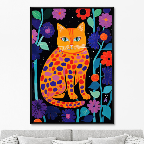 ArtNoMore - Репродукция картины на холсте Kitties in flowers, No 1, 2024г.