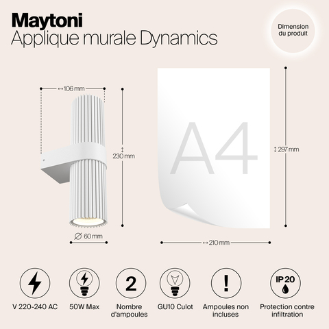 Настенный светильник Maytoni Dynamics MOD326WL-02W