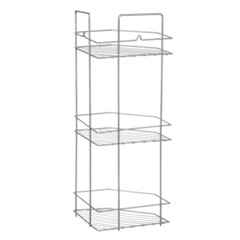 67-0-655 Полка для ванной угловая трапеция 3 яруса гальваника цинк,цвет хром (РемоКолор)