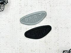 Термоаппликация, р. 5х2,2 см, чёрный/серый