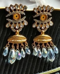 Серьги длинные Schiaparelli с подвесками кристаллами