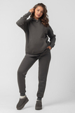 Утепленный спортивный костюм для беременных и кормящих 16025 серый графит