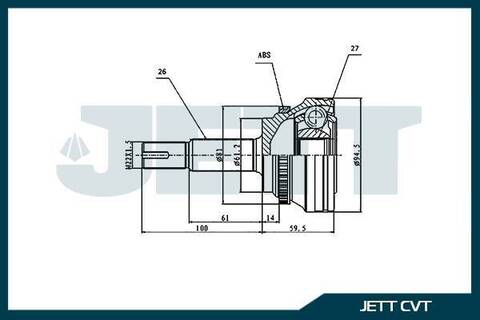 ШРУС внешний JETT V41-9314 ABS