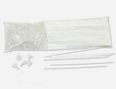 Комплект трубочка+зажим, Микро, 25 см, 100 шт.