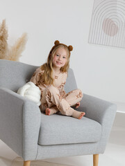 пижама  для девочки  К 1552/нюдовый беж,милые мишки