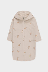 халат  для девочки  К 5764-1/бежевый,кролики и цветы