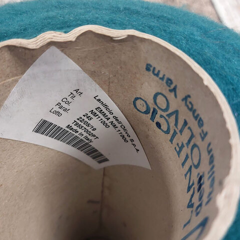 Вспушенный меринос с кашемиром (10%) LANIFICIO DELL’ OLIVO EMMA 1100 сине-зеленый