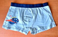 Трусы детские для мальчика 1 шт., хлопок, размер 2XL (рост 128-146), цвета голубой, светло-голубой, белый