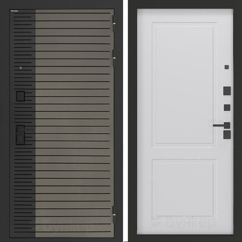 Входная металлическая дверь Бункер BN-15 Веллюто кофе / ФЛ - 609 Белый софт