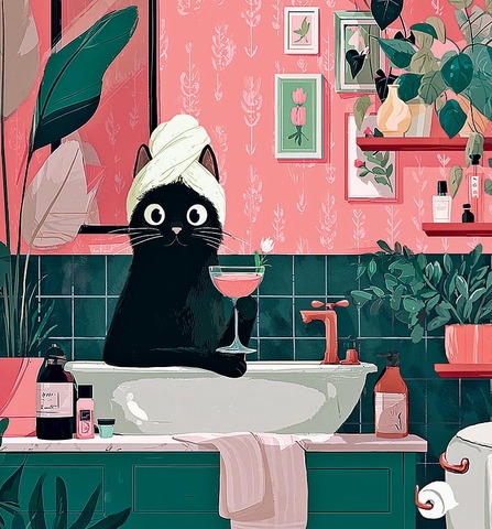 Открытка Кошка,  см, 1 шт.