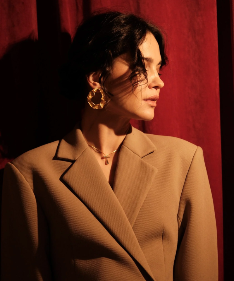 Серьги Золотая фольга