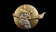 Силиконовый молд медальон № 600 Баба Яга