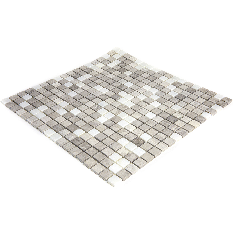 4MT-10-15T Мозаика из мрамора 4 мм Natural i-Tilе серый светлый квадрат матовый
