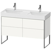 Duravit XSquare Тумба напольная под раковину # 235312, 4 ящика, 731x1184x460мм, цвет White High Gloss XS445602222