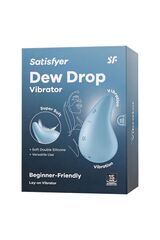Голубой вибромассажер в форме капли Dew Drop - 