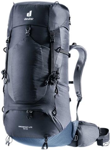 Картинка рюкзак туристический Deuter Aircontact Lite 50+10 Black-Marine - 1